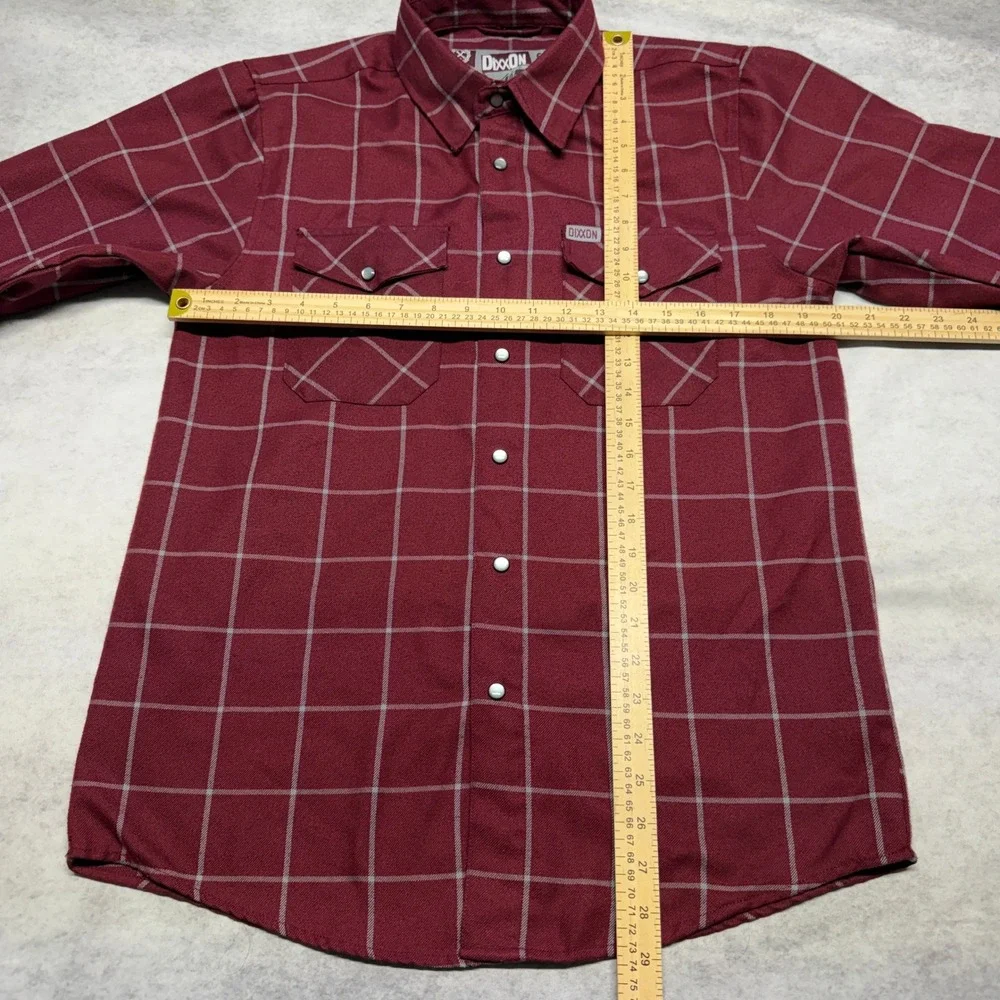 Dixxon Flannel Co The Underground Red Windowpane Plaid Snap Button Shirt Small